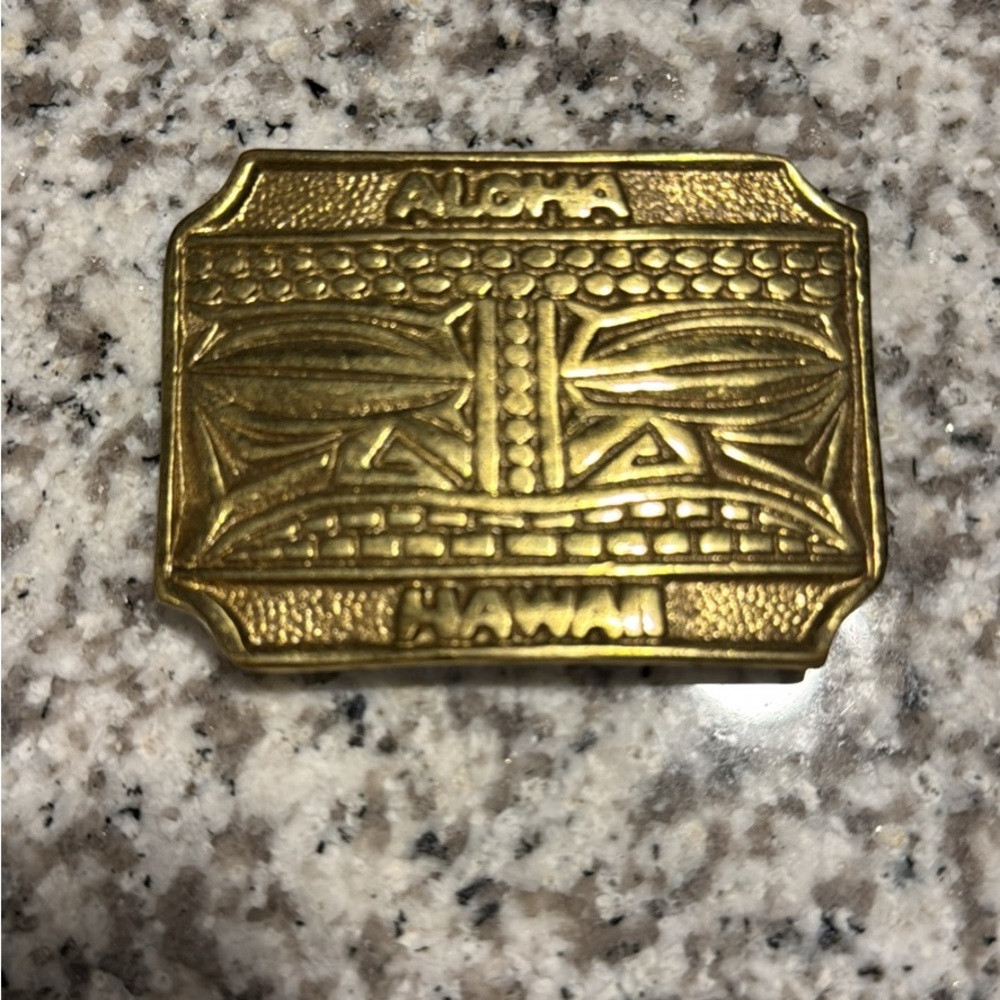 Brass Aloha Hawaii Belt Buckle